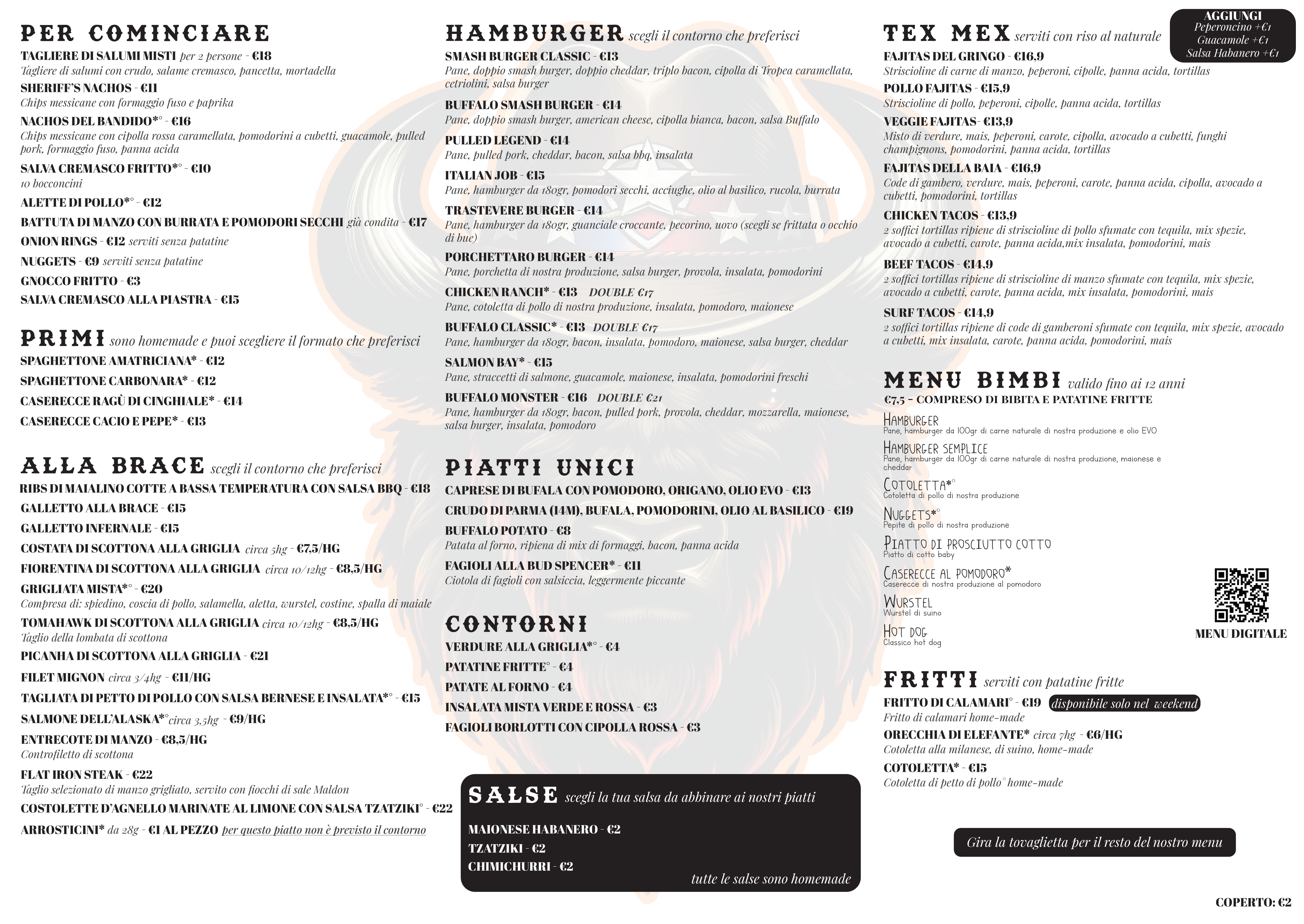 Menu Alla Carta - Fronte